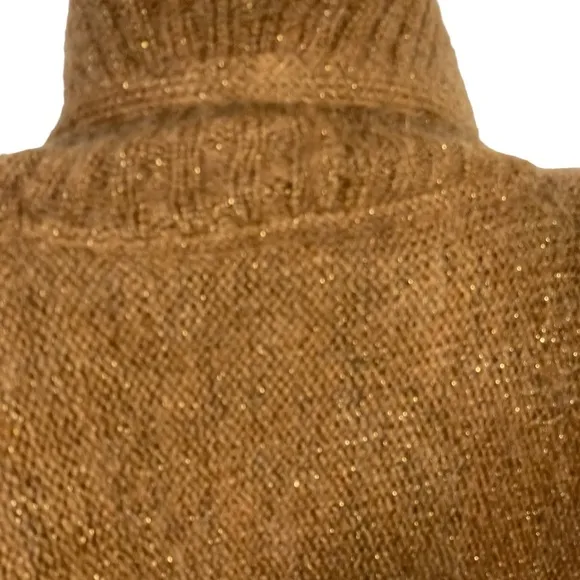 Christine Vintage 80’s Brown Gold Metallic  Mohair Blend Sweater Jacket Sz Small