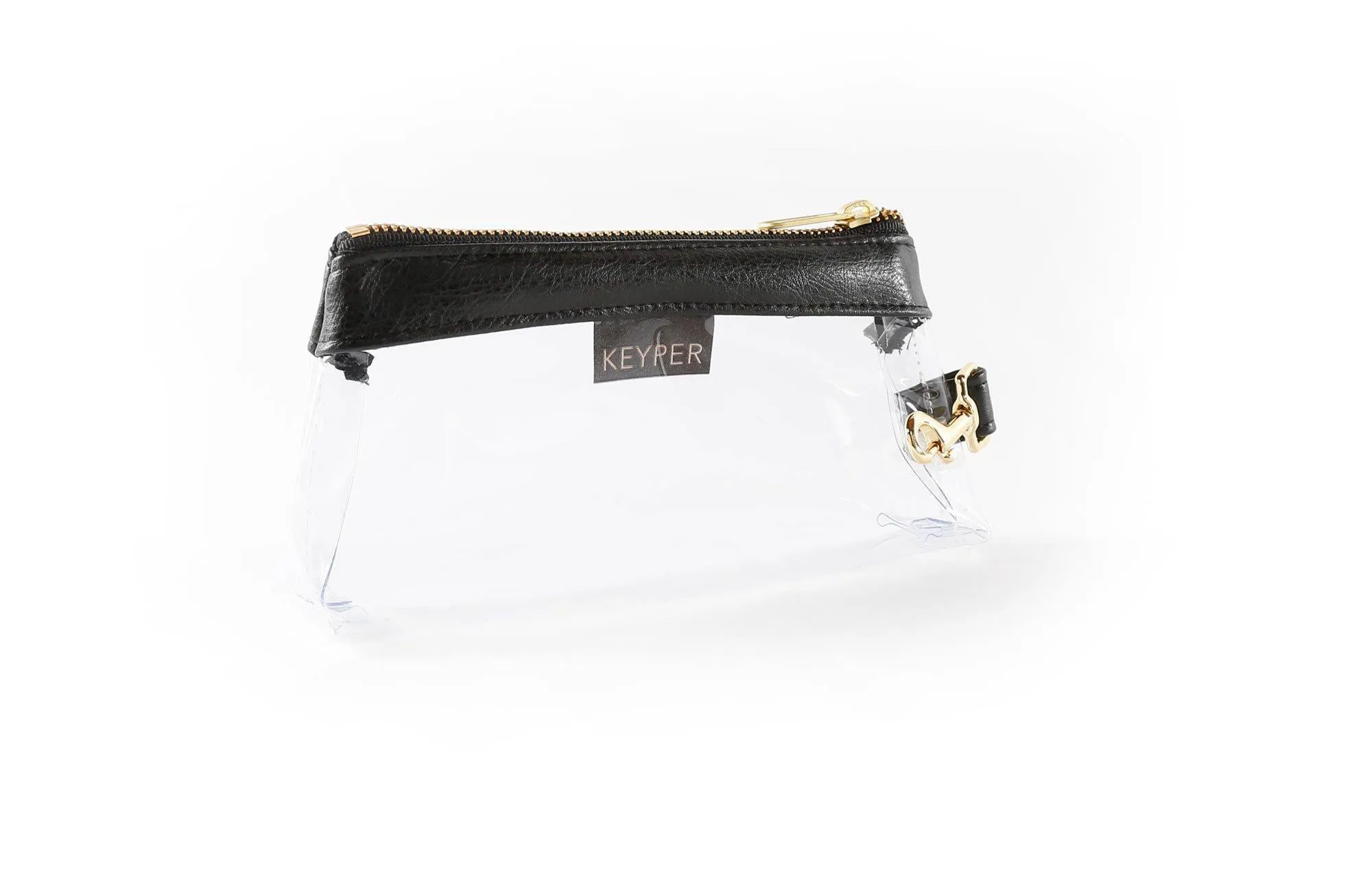 Classic Black CLEAR Bag - Vegan Leather Trim