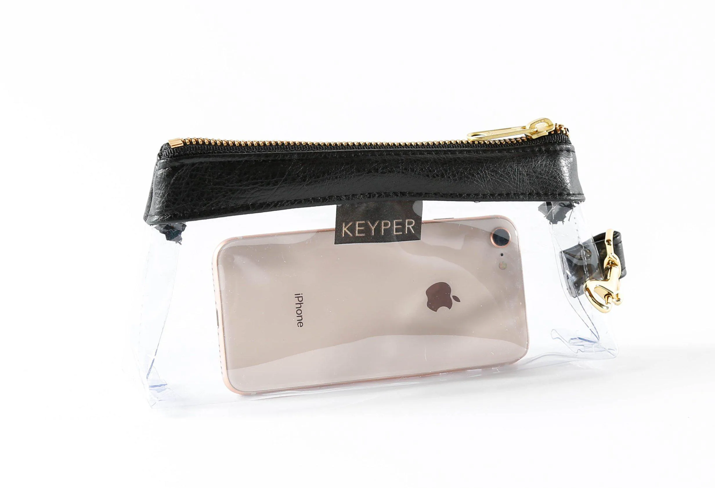 Classic Black CLEAR Bag - Vegan Leather Trim