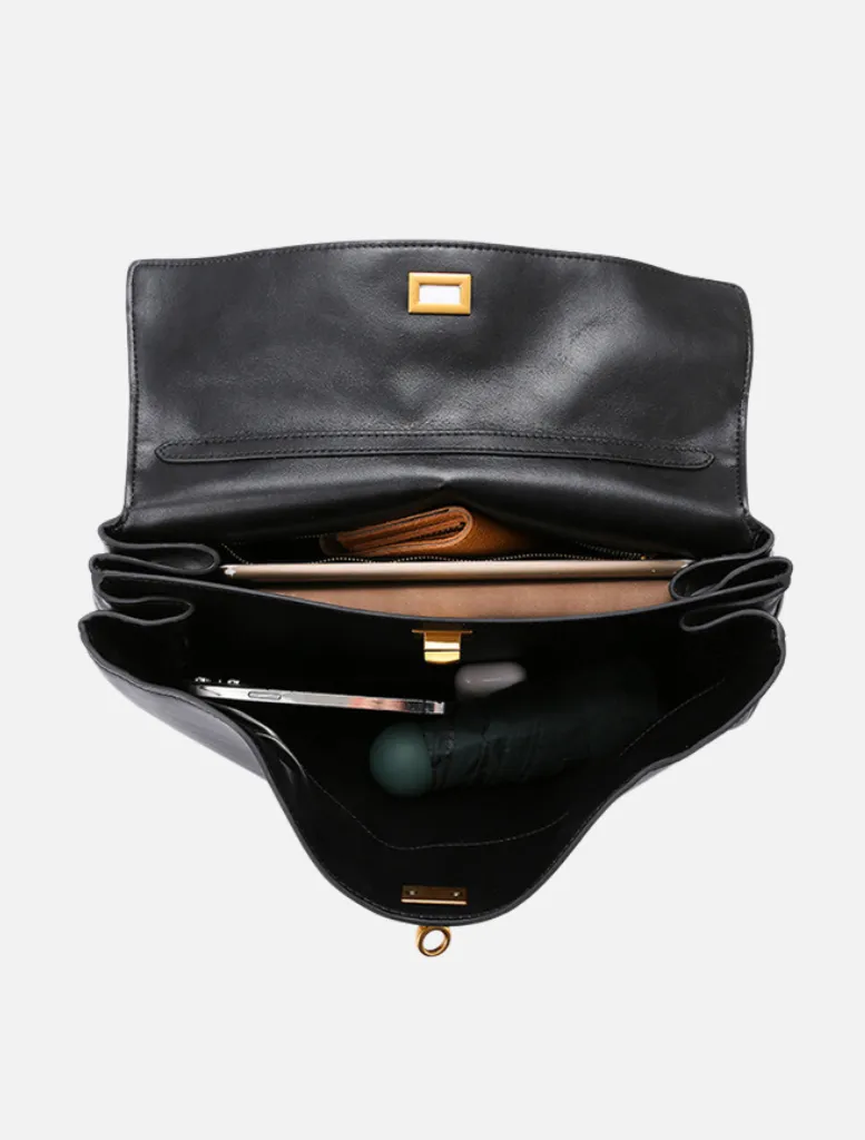 Cleo Tote Bag - Black Croc