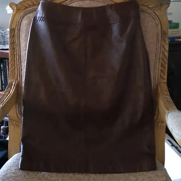 Clifford &amp; Wills brown leather skirt, Size 6