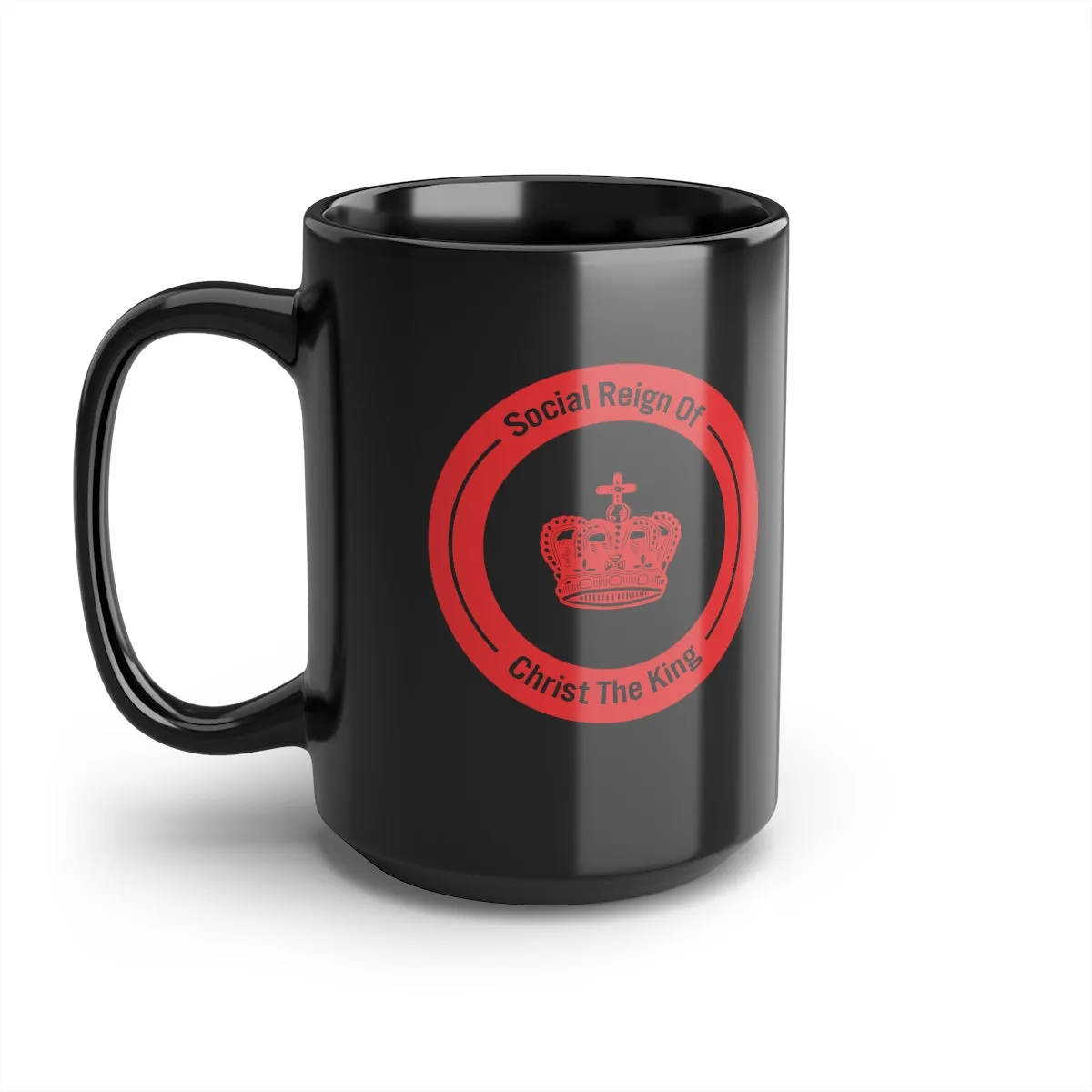 Coffee Mug Jesus is King Catholic Traditional Fathers Day Christmas birthday gift Christianity black porcelain