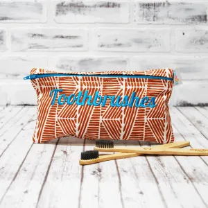 Cognac Modern Lines Personalized Reusable Food Bag