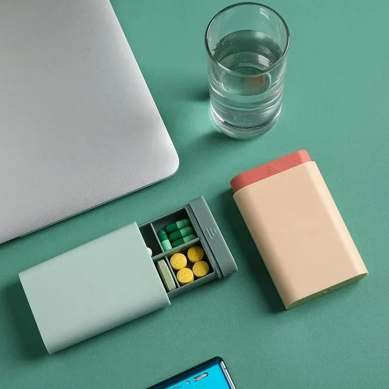 Compact Travel Pill Organizer 7 Days 6 Grids Portable Medicine Box