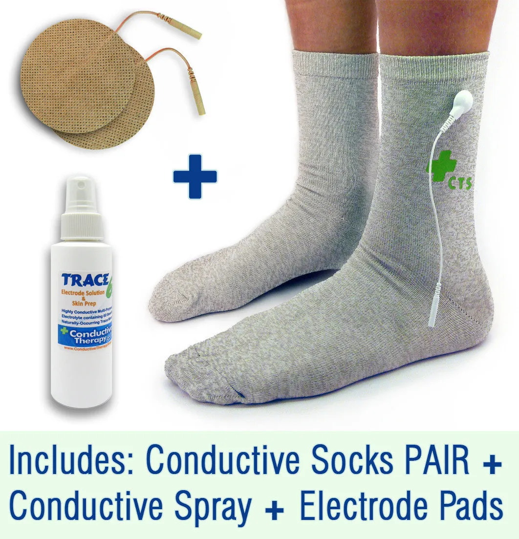 Conductive Electrode Socks Pair Package