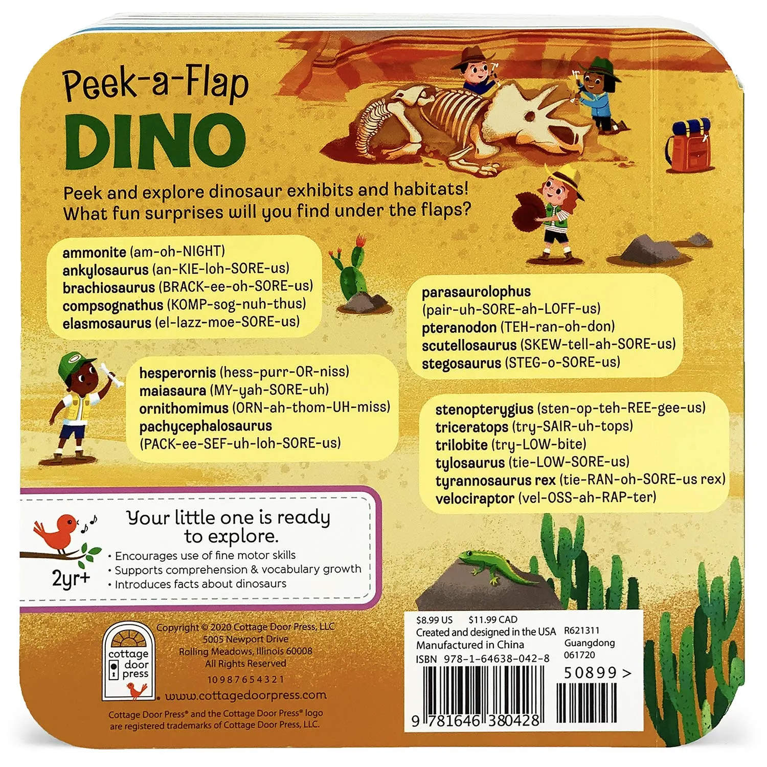 Cottage Door Press: Peek-a-Flap Dino Board Book