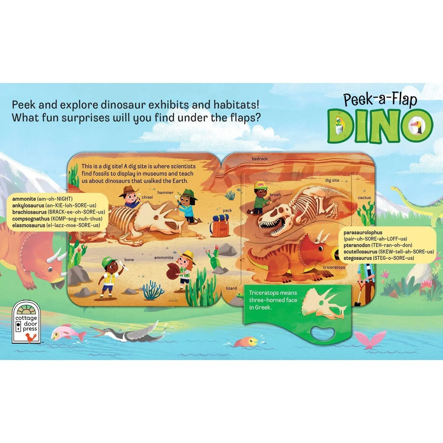 Cottage Door Press: Peek-a-Flap Dino Board Book
