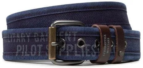 Cotton belt with leather trim