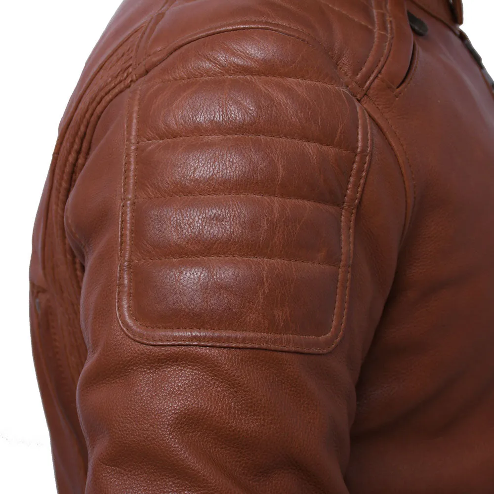 CRUSADER Motorcycle Leather Jacket (Brown)