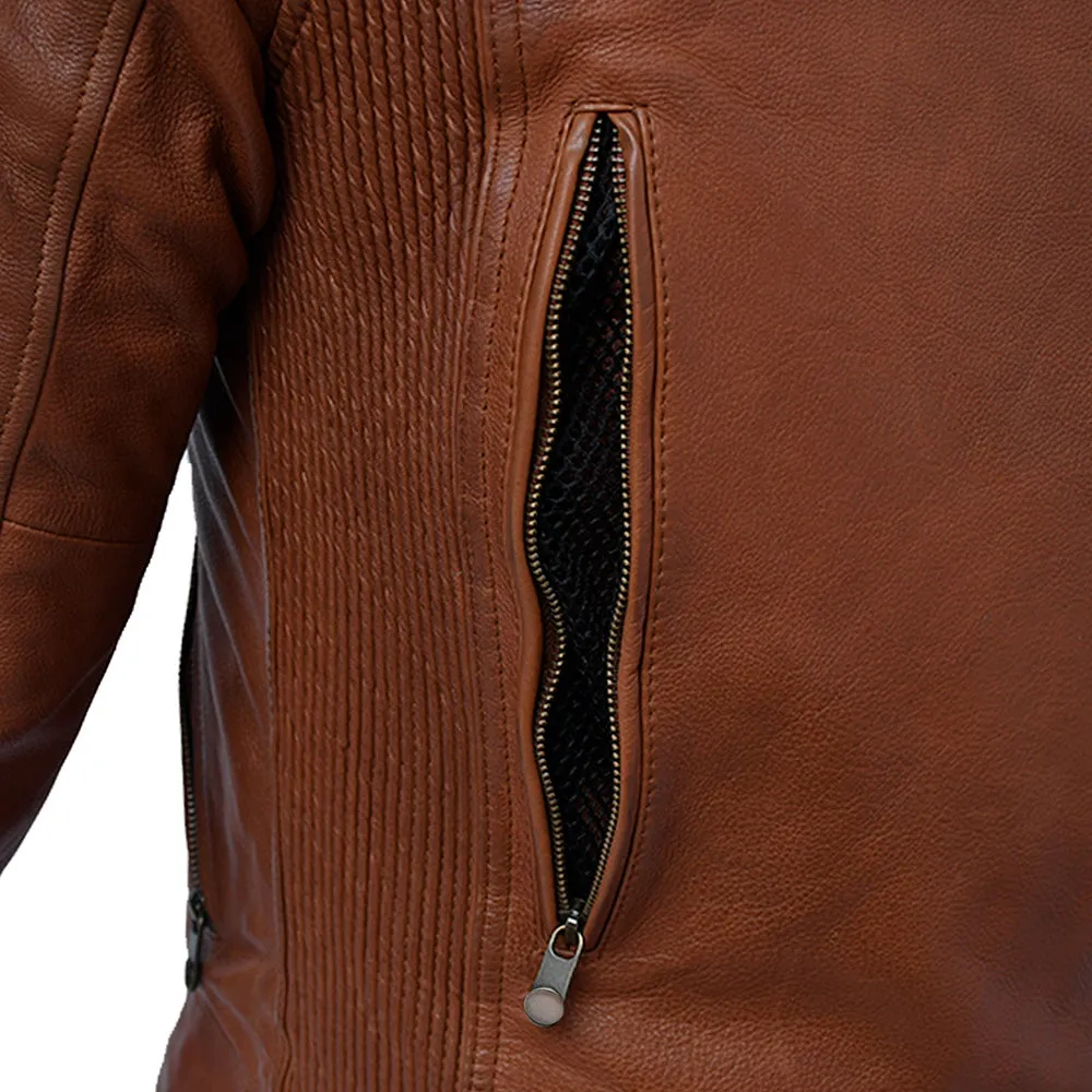 CRUSADER Motorcycle Leather Jacket (Brown)