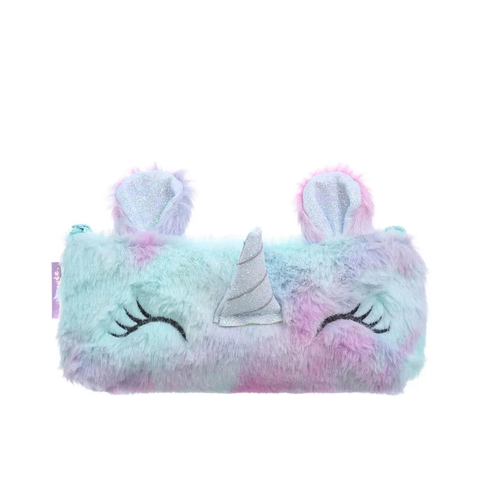 Cute Unicorn Winter Plush Pencil Case 🦄✨ | Kawaii Cartoon Storage Bag for Young Girls 🎀📚