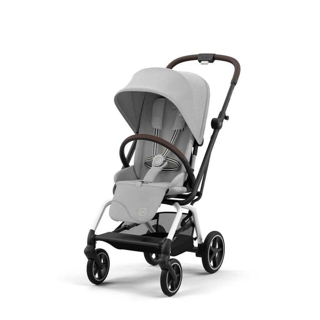 CYBEX Eezy S Twist 2 Compact Travel Pushchair With Silver Frame - Fog Grey