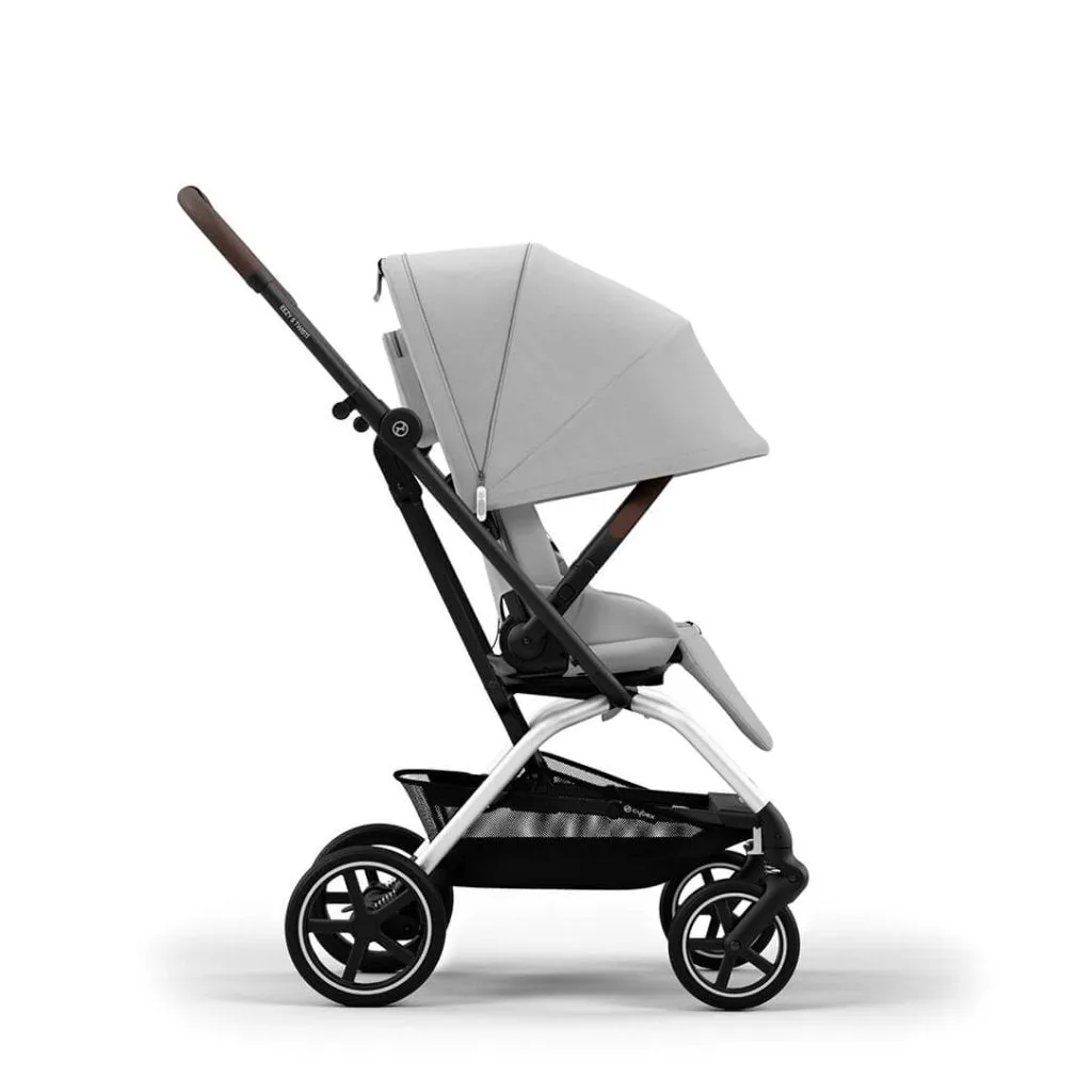 CYBEX Eezy S Twist 2 Compact Travel Pushchair With Silver Frame - Fog Grey
