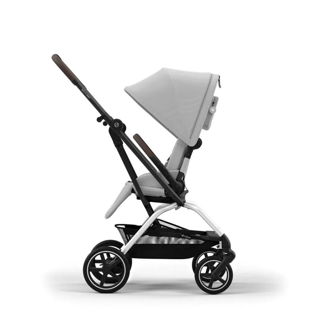 CYBEX Eezy S Twist 2 Compact Travel Pushchair With Silver Frame - Fog Grey