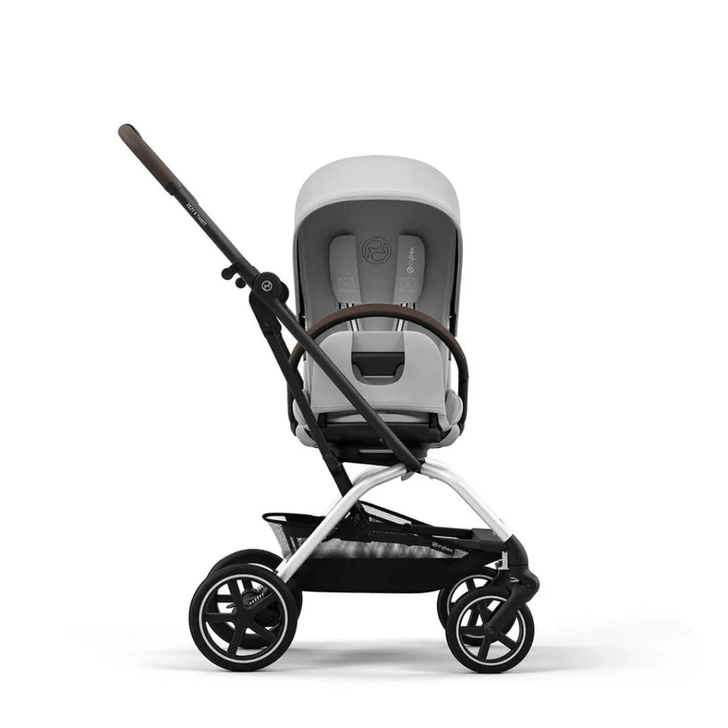 CYBEX Eezy S Twist 2 Compact Travel Pushchair With Silver Frame - Fog Grey