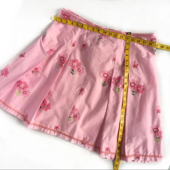Cynthia Steffe Pink Embroidered Lined Skirt
