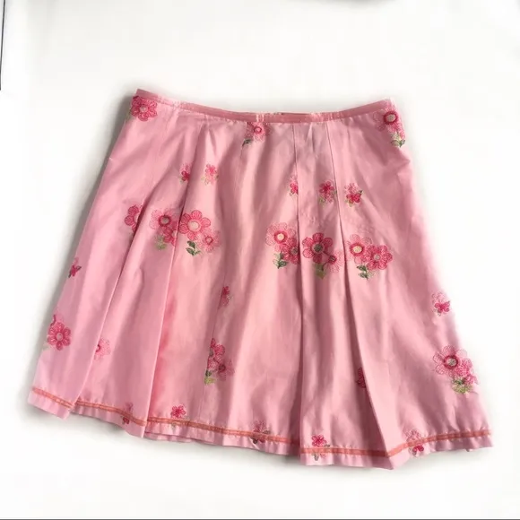 Cynthia Steffe Pink Embroidered Lined Skirt