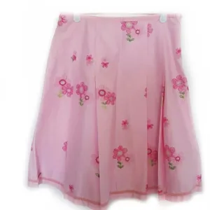 Cynthia Steffe Pink Embroidered Lined Skirt