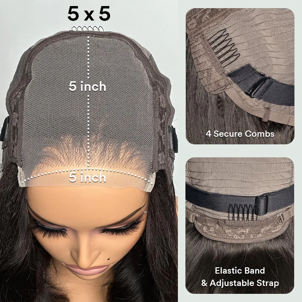 Designer Layered Cut Lace Closure Wig with Butterfly Bangs Human Hair
