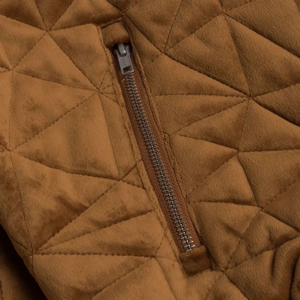 Dime MTL Velour Bomber Jacket Rust