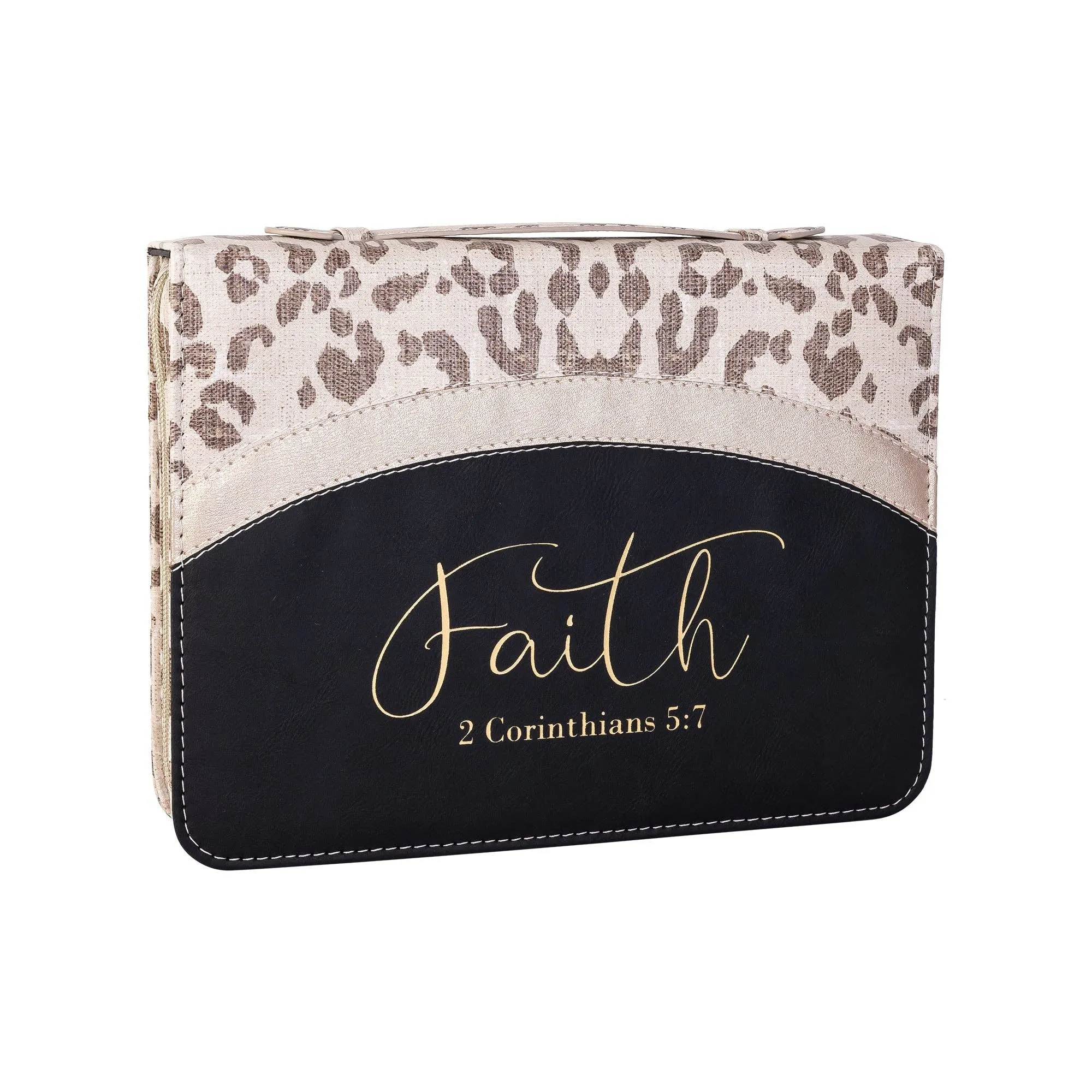 Divine Details: Bible Cover - Leopard w/Metallic Gold: Large
