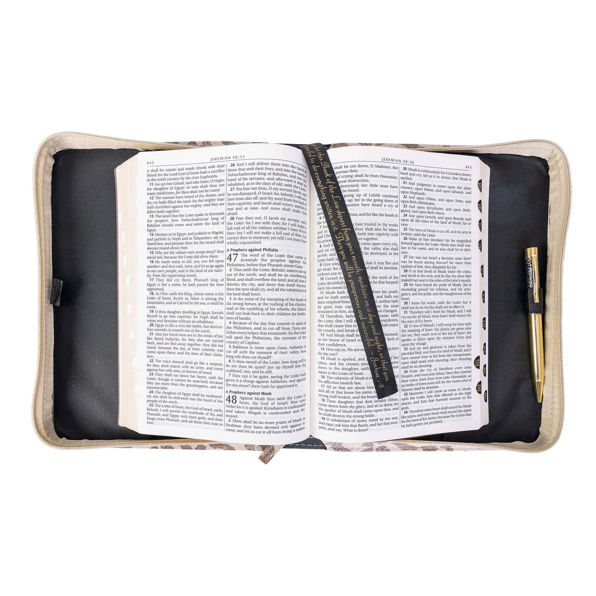Divine Details: Bible Cover - Leopard w/Metallic Gold: Large