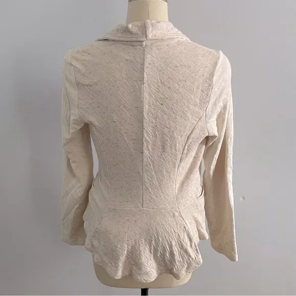 Dolan Left Coast Collection Heathered Knit Moto Jacket- Oatmeal- Size Large