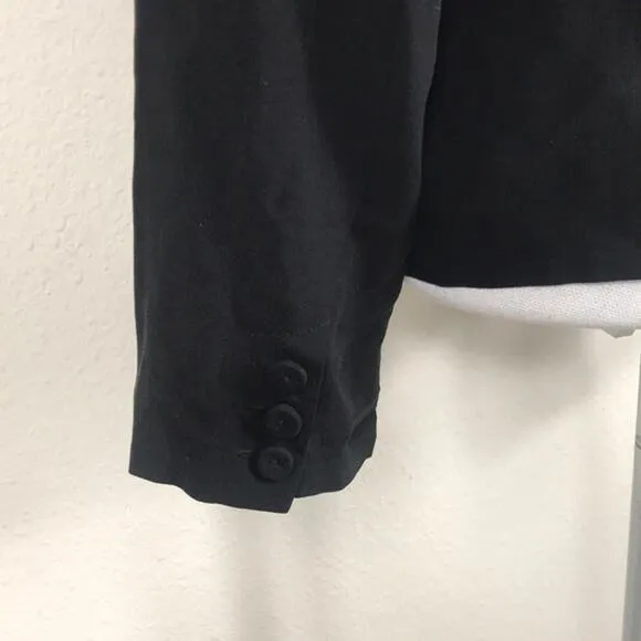 Eileen Fisher Black Drape Front Sweater Jacket.