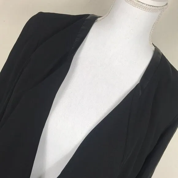Eileen Fisher Black Drape Front Sweater Jacket.