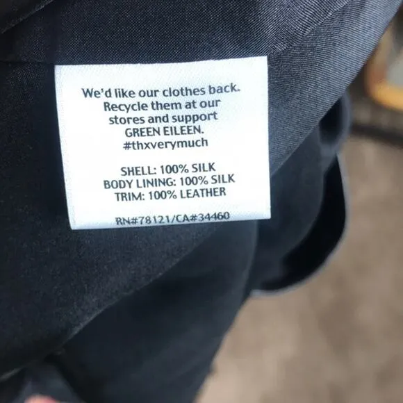 Eileen Fisher Black Drape Front Sweater Jacket.