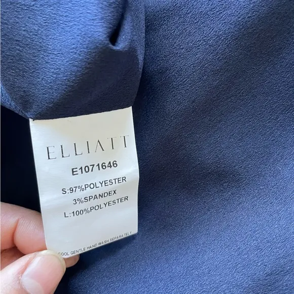 Elliatt Camo Halter Satin Asymmetric Hem Mini Dress Navy Blue Revolve