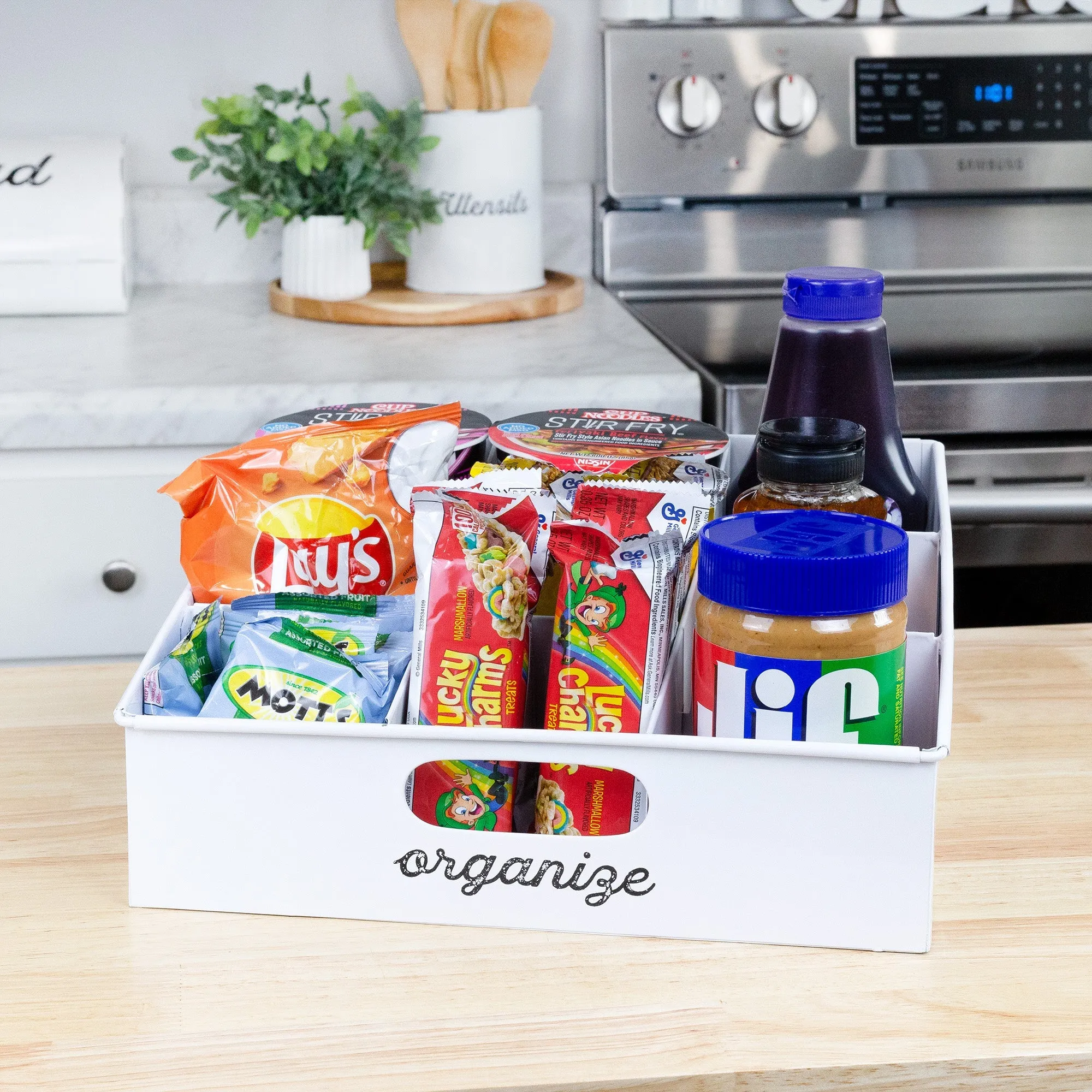 Enamelware Farmhouse Snack Caddy (White, Case of 8)