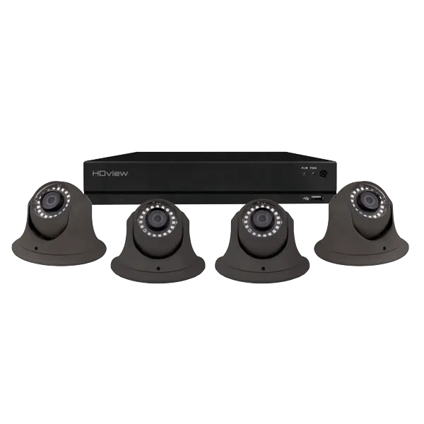 ESP SHDV4KD4G8TB HDview 4MP Super HD 4 Channel 8TB 4x Grey Dome Camera Kit