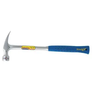 Estwing Framing Hammer, Steel Head, Milled Face, Straight Steel Handle, 16 in, 2.44 lb, E3-24SM
