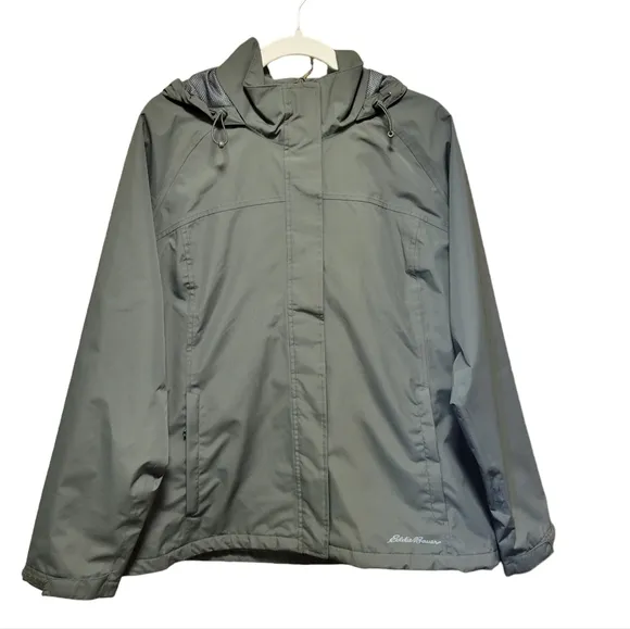 EUC | Eddie Bauer | Mesh Lined Rain Jacket | Olive Green | Size XL