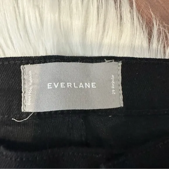 Everlane high rise raw hem black jeans