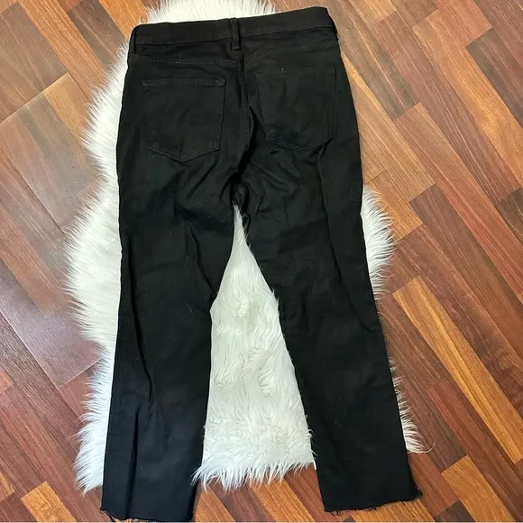 Everlane high rise raw hem black jeans