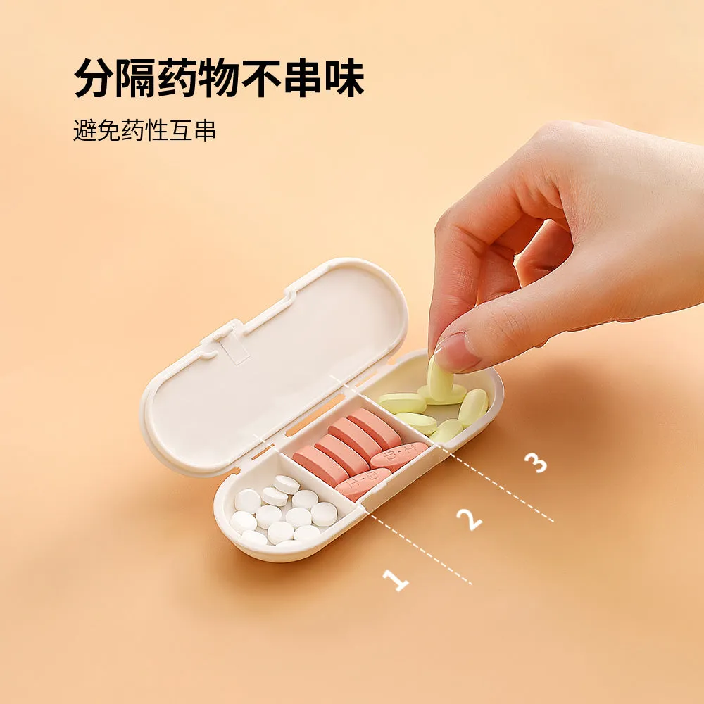 FaSoLa Pocket-Sized Compartment Pill Box - White