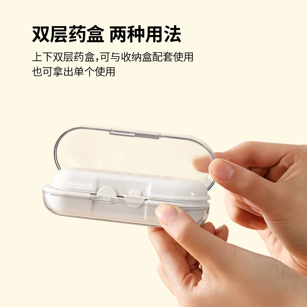 FaSoLa Pocket-Sized Compartment Pill Box - White