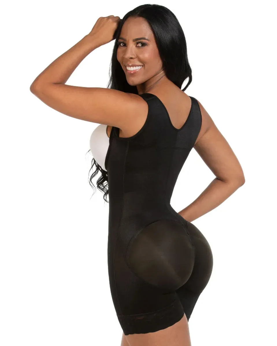 Final Sale Clearance Fajas M & D Open Bust Post-Op Faja for Women Mid Thigh Shaper w/ Wide Adjustable Straps