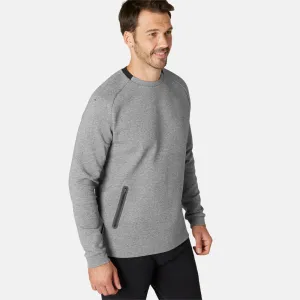 Fitness Sweatshirt with Zippered Pocket - Grey