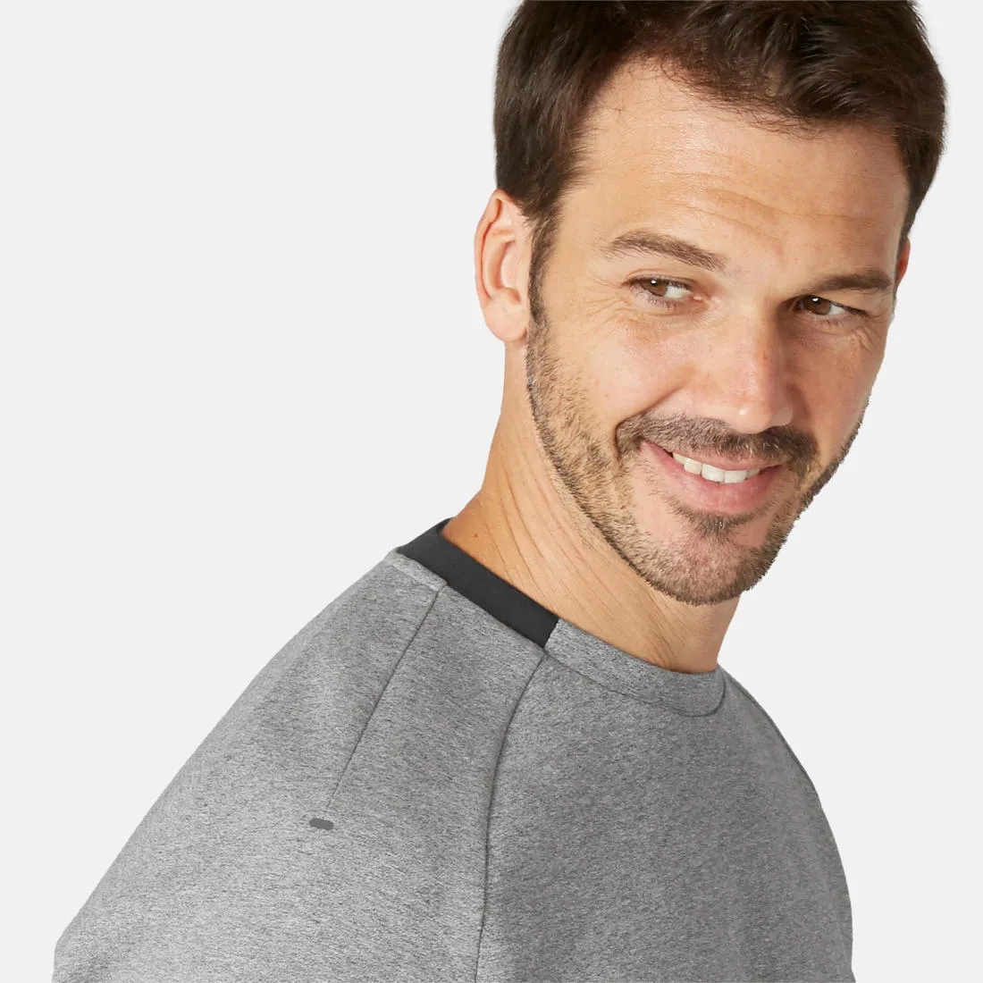 Fitness Sweatshirt with Zippered Pocket - Grey