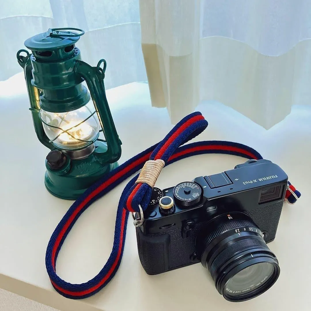 Flat Blue/Red Acrylic Camera Strap