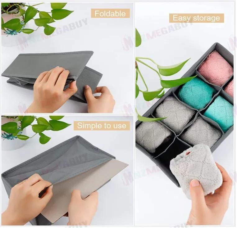 Foldable Storage Drawer Organizer  Divider 8  compartments