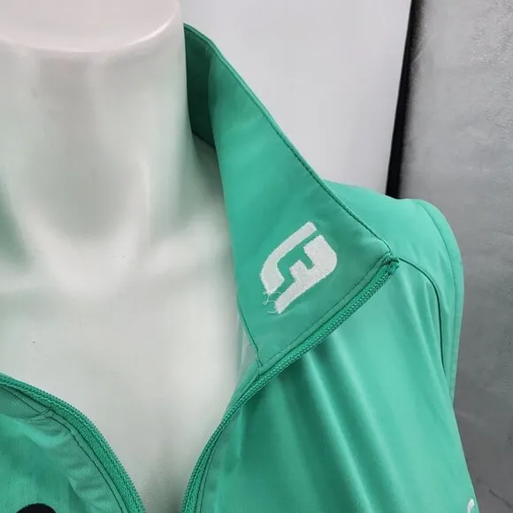 FootJoy Golf Vest XL womens Green Sleeveless NBC Logo Zipper Pockets