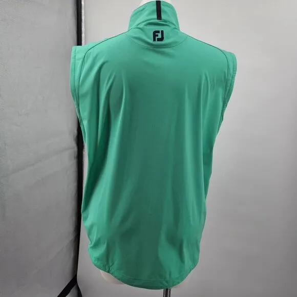 FootJoy Golf Vest XL womens Green Sleeveless NBC Logo Zipper Pockets