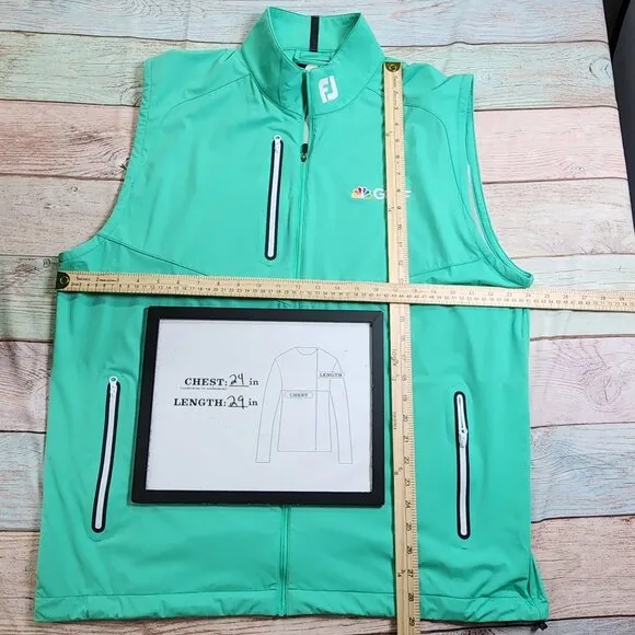FootJoy Golf Vest XL womens Green Sleeveless NBC Logo Zipper Pockets
