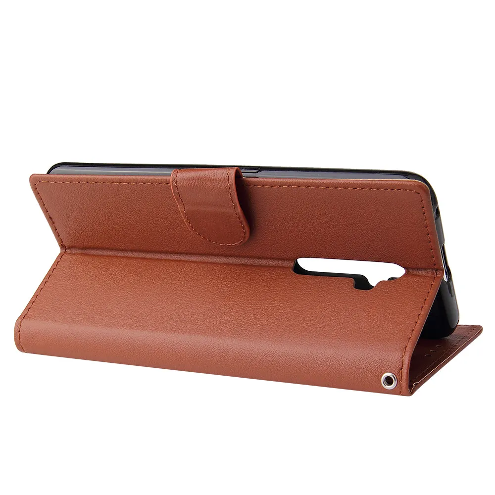 For Oppo A9 2020/Reno 2Z Cellphone Shell PU Leather Mobile Phone Cover Stand Available Anti-drop Elegant Smartphone Case Rose gold
