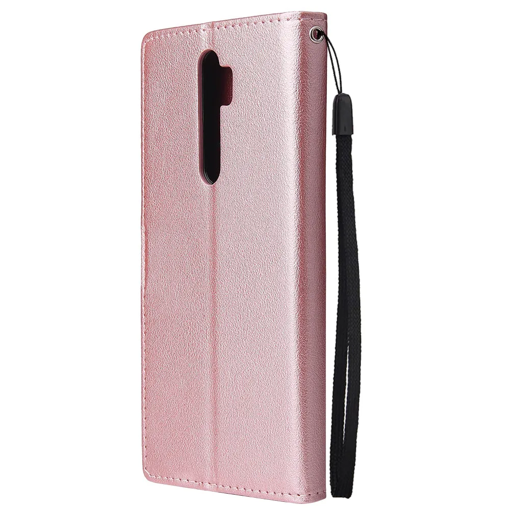 For Oppo A9 2020/Reno 2Z Cellphone Shell PU Leather Mobile Phone Cover Stand Available Anti-drop Elegant Smartphone Case Rose gold