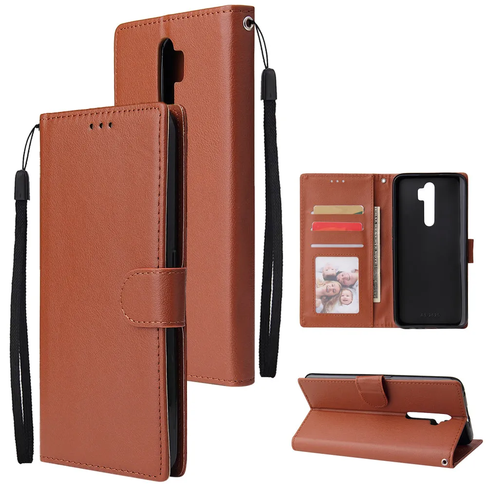 For Oppo A9 2020/Reno 2Z Cellphone Shell PU Leather Mobile Phone Cover Stand Available Anti-drop Elegant Smartphone Case Rose gold